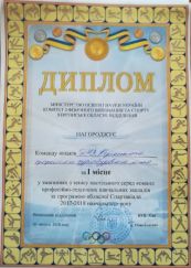 1 место обл соревнования Тенис Юноши
